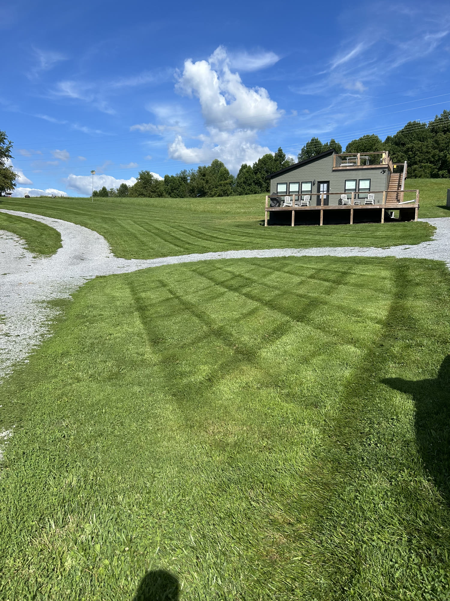 Striped residential lawn mowing in Bristol, Tennessee